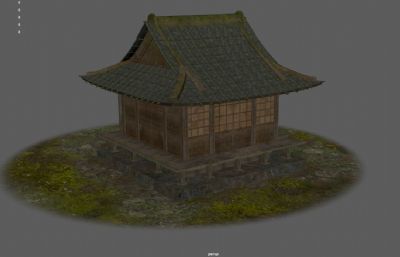 日本神社,日式房屋 ,古代房屋,木板房3dmaya模型
