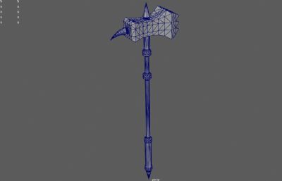 古代战锤,中世纪铁锤,圣殿武士冷兵器3dmaya模型