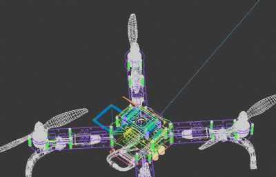 多旋翼无人机3dmax模型