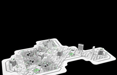 扁平化城市3dmax模型