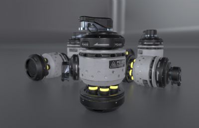 科幻手榴弹,手雷3d模型