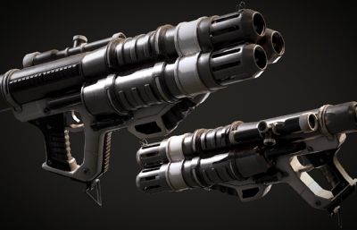 榴弹发射器,科幻信号枪3dmax模型