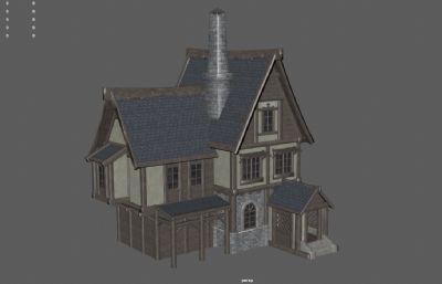 别墅,旧房子,欧美木房子,私人住宅3dmaya模型