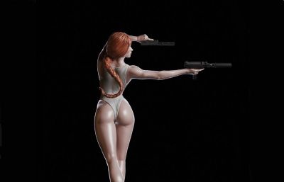 黑寡妇,双枪射手stl模型