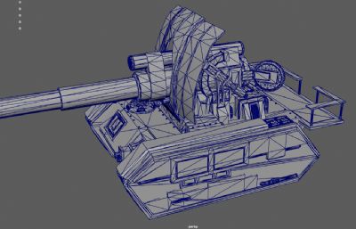 坦克火炮 陆战装甲车武器,老式坦克3dmaya模型