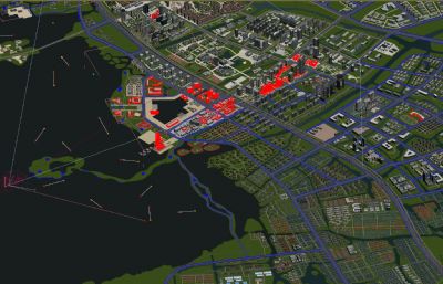 太湖风景区尚湖湾,长江下游城市湿地公园洲岛,城市配楼自然景观3D模型