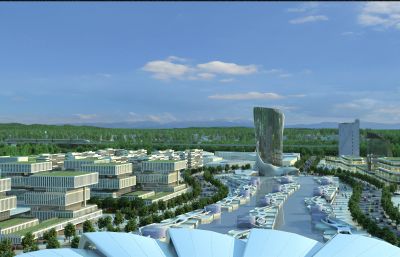 城市物流产业园,会所酒店,城区规划设计3D模型