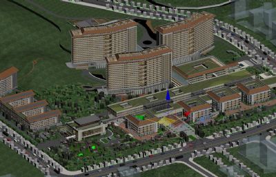 贵州医科大学附属医院,同济贵安医院整体设计3D模型