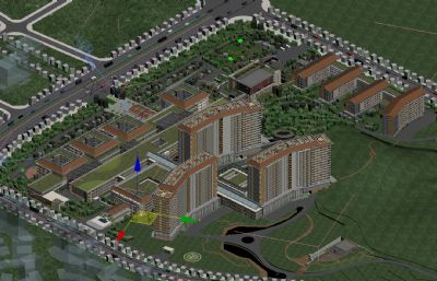 贵州医科大学附属医院,同济贵安医院整体设计3D模型
