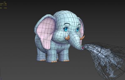 Q版喷水大象3dmax模型