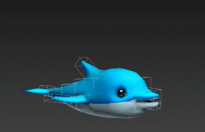 卡通3D小海豚,带进食,说话等动作