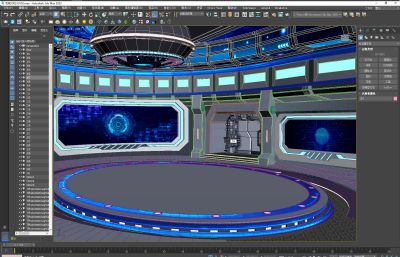 多功能机械太空舱演播室,科技发布会,虚拟演播室