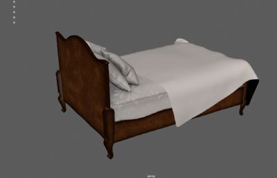 欧式床,北欧双人床,木制床