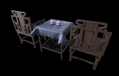 中国古代太师椅,小茶碗,桌椅组合