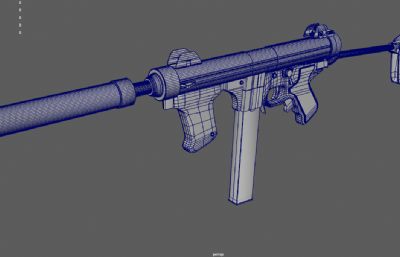 M12S SMG突击步枪 自动步枪 消音器机枪游戏道具