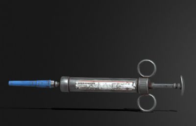 老式医用不锈钢注射器 医疗设备 针管肾上腺素移动注射器