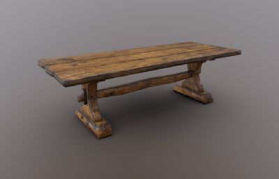 中世纪桌子 老旧的桌子 破旧木桌
