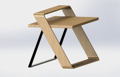 电脑桌 折叠椅子solidworks模型