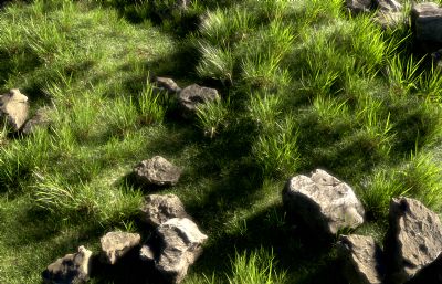 Blender乱石草地3D模型