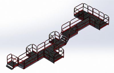 空中平台搭建钢架,工作平台solidworks模型