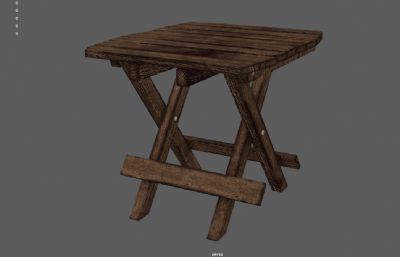 中世纪木桌 古代可折叠木桌 破旧木桌