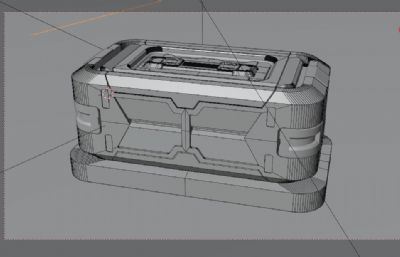 科幻武器箱,设备箱blender模型