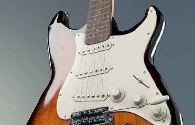 电吉他3dmax模型