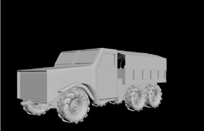 军用卡车3dmax模型素模
