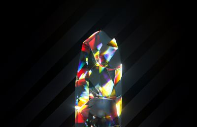 彩色水晶C4D模型
