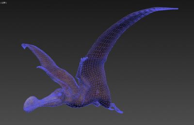 翼龙3dmax模型,有绑定,带242套动画