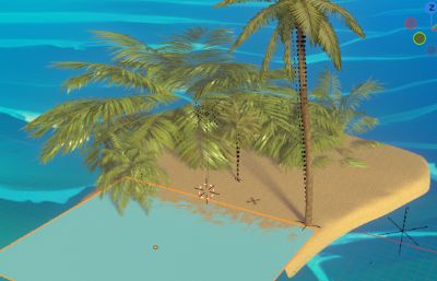 海滩椰树场景blender模型