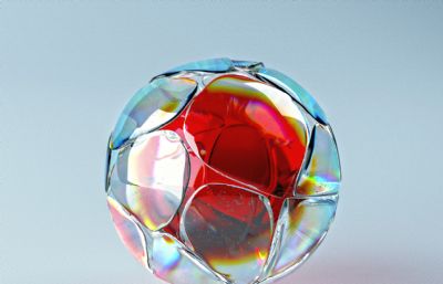 彩色玻璃球,弹珠C4D模型