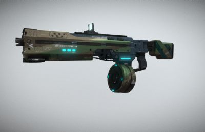 科幻迷彩涂装武器 科幻能量步枪 未来枪支