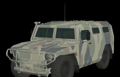 俄罗斯GAZ-2975 Tigr老虎装甲车3dmax模型