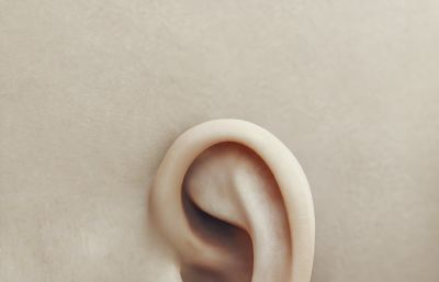 写实女孩耳朵C4D模型