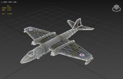 英国电动堪培拉轰炸机3dmax模型