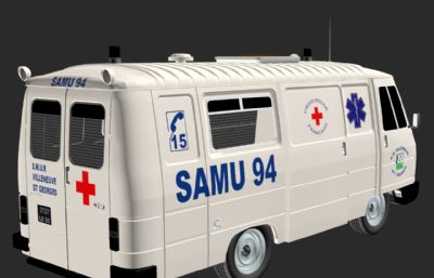国外救护车,救援车3ds模型
