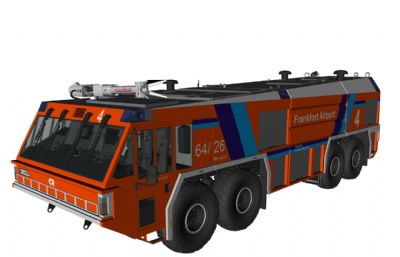 卢森宝亚美洲豹机场消防车C4D模型