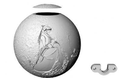 嫦娥玉兔月球灯stl模型