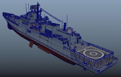 印度海军11356型驱逐舰,塔尔瓦级护卫舰ma,fbx,obj模型