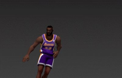 NBA球星詹姆斯,带14套max跳舞动作动画