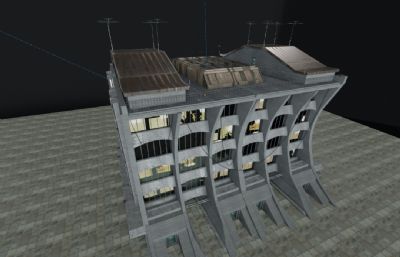 科幻建筑,未来基地,办公楼blender模型