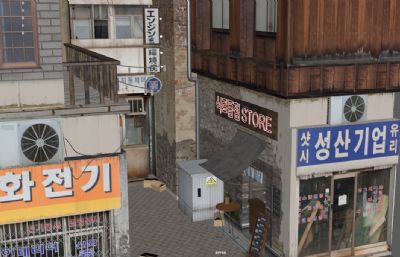 韩国街道,旧城市巷子街区,怀旧场景