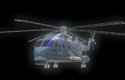 直-18反潜直升机(中)OBJ模型