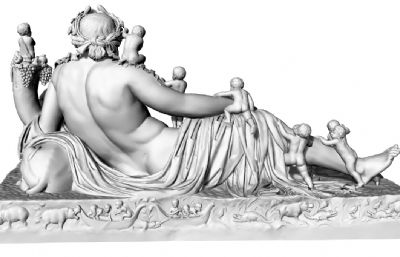 巨大的尼罗河雕像blend,stl模型