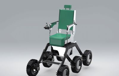 六轮电动座椅,电动轮椅solidworks数模