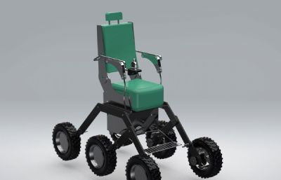 六轮电动座椅,电动轮椅solidworks数模