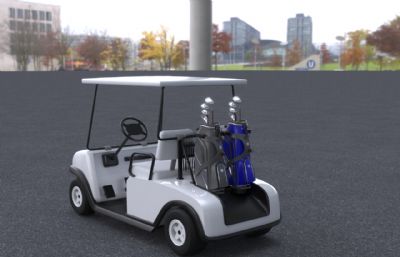 2023款高尔夫球车3dmax模型