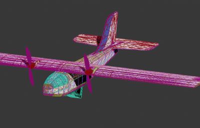固定翼无人机3dmax模型