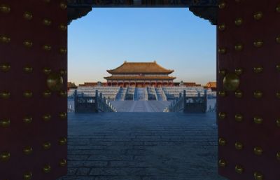 故宫太和殿,紫禁城太和殿,北京故宫开门动画片头3dmax模型